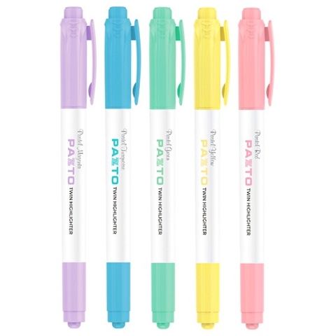 Hộp 5 Bút dạ quang màu Pastel Thiên Long Pazto HL-016 - Rửa được - Không để lại vết khi Photocopy