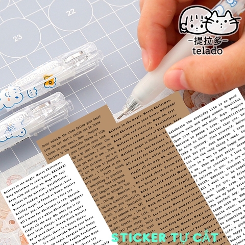 Sticker tiếng anh tự cắt