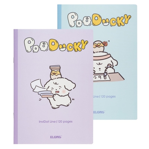 Vở Klong b5 inviDot line pooducky 120 trang kẻ ngang 70 gsm tôn nét chữ ms 866