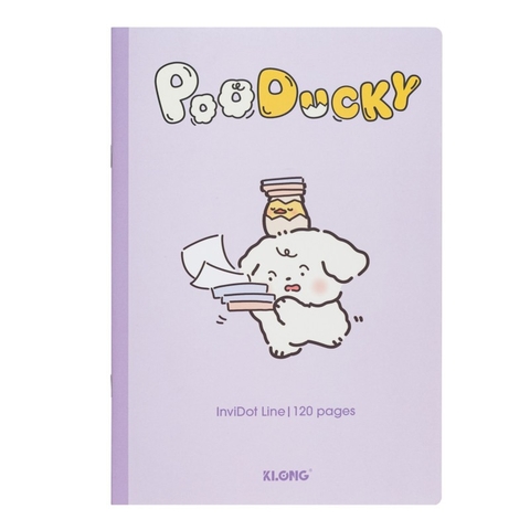 Vở Klong b5 inviDot line pooducky 120 trang kẻ ngang 70 gsm tôn nét chữ ms 866