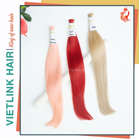 VIETNAMESE STRAIGHT BULK HAIR | #RED #24 #ORANGE COLOR