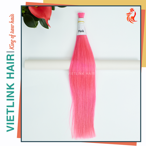 VIETNAMESE STRAIGHT BULK HAIR | #PINK COLOR