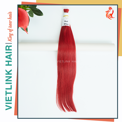 VIETNAMESE STRAIGHT BULK HAIR | #RED WINE COLOR
