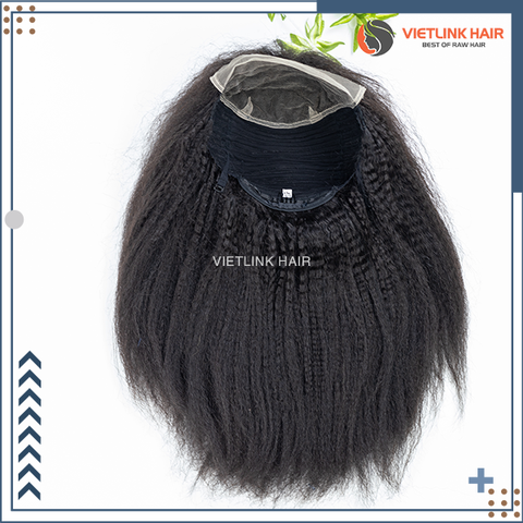 BURMESE KINKY STRAIGHT CLOSURE WIG - NATURAL COLOR