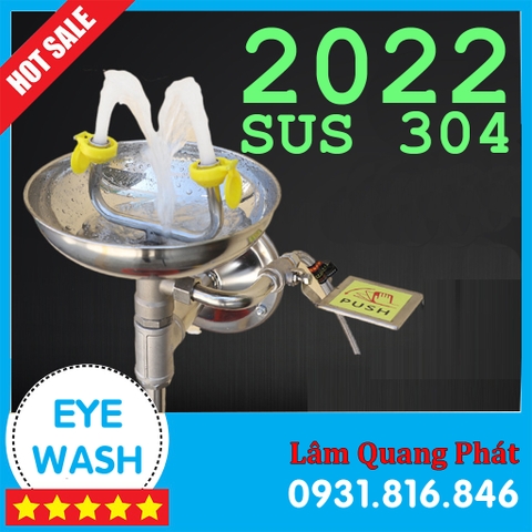 Bồn rửa mắt khẩn cấp gắn tường inox 304 mẫu mới 2022