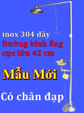Bộ rửa mắt và tắm khẩn cấp có chân đạp