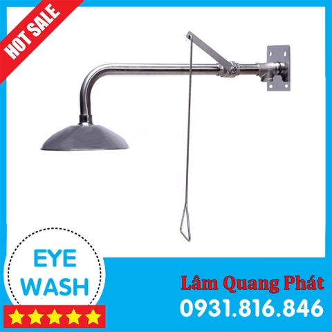 Vòi sen tắm khẩn cấp UK309 chất liệu inox không gỉ sét kích hoạt bằng tay giựt