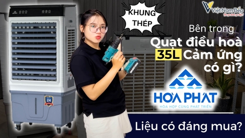 SayHome Review thực tế quạt điều hòa 35L Hòa Phát | P2.Bên trong máy, cách dùng, đo âm thanh, tốc độ, độ mát