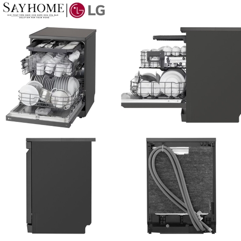 Máy rửa bát LG màu đen nhám LDN14BLA5.ABMPEVN 14 bộ đồ ăn Châu Âu - Bảo hành chính hãng
