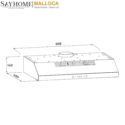 Máy hút mùi âm tủ MALLOCA MH7014B tại thành phố Hồ Chí Minh
