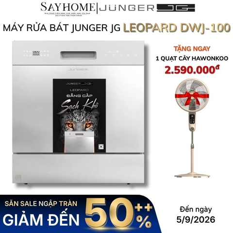 Máy rửa bát JUNGER JG Leopard DWJ-100 12-13 bộ đồ ăn Châu Âu - Hàng chính hãng