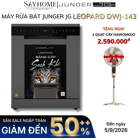 Máy rửa bát JUNGER JG Leopard DWJ-143 15 bộ đồ ăn Châu Âu - Hàng chính hãng