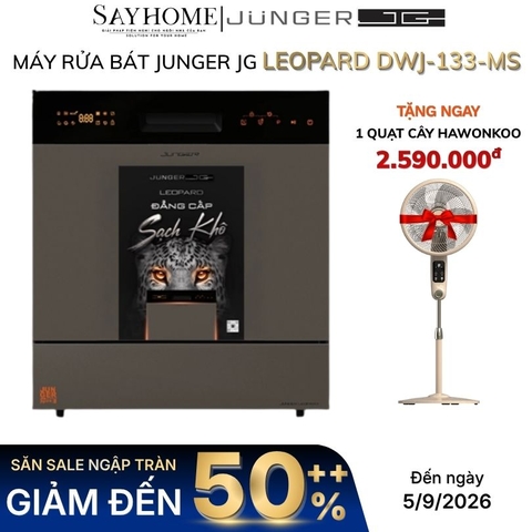 Máy rửa bát JUNGER JG Leopard DWJ-133-MS 12-13 bộ đồ ăn Châu Âu - Hàng chính hãng