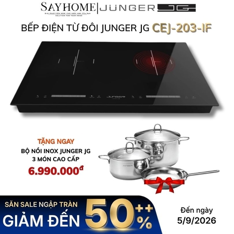 Bếp điện từ đôi JUNGER JG CEJ-203-IF - Tặng bộ nồi
