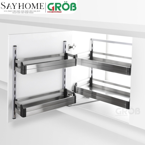 Tủ đồ khô GROB GH-245/260 2 tầng inox hộp - Hàng chính hãng GROB