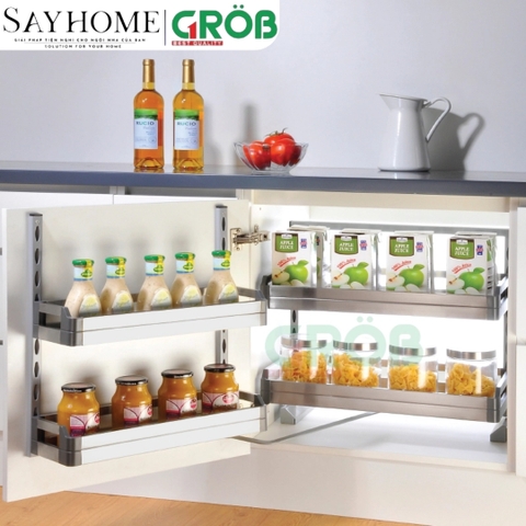 Tủ đồ khô GROB GH-245/260 2 tầng inox hộp - Hàng chính hãng GROB