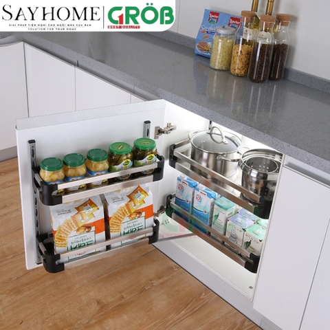 Tủ đồ khô GROB GH-245/260 2 tầng inox hộp - Hàng chính hãng GROB