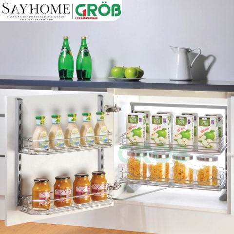 Tủ đồ khô GROB UB-245/260/445S/460S/660S/645S 2-4-6 tầng inox mạ Crom, nan tròn - Hàng chính hãng GROB