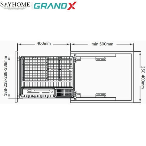 Giá đựng chai lọ gia vị GrandX XK.25S1/30S1/35S1/40S1nan dẹt tại thành phố Hồ Chí Minh