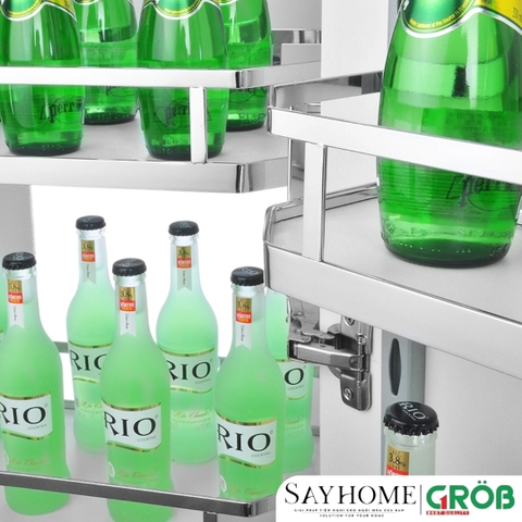Tủ đồ khô GROB GH- 445, GH- 460 4 tầng đa năng inox hộp - Hàng chính hãng GROB