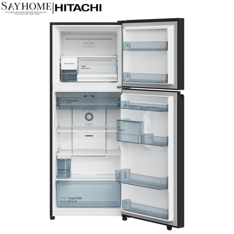 Tủ lạnh 2 cánh màu đen Hitachi HRTN6408SAGBKVN 372 Lít - Hàng chính hãng