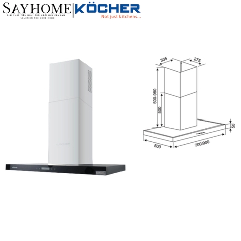 Máy hút mùi kính cong KOCHER K-225C tại thành phố Hồ Chí Minh