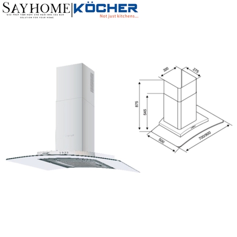 Máy hút mùi kính cong KOCHER K-228T tại thành phố Hồ Chí Minh
