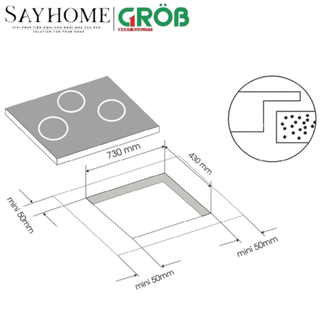 Bếp từ ba GROB G3I-7545 tại thành phố Hồ Chí Minh