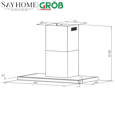 Máy hút mùi chữ T GROB GHTA-700 tại thành phố Hồ Chí Minh