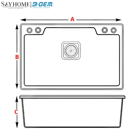 Chậu rửa chén bát 1 hố inox 304 B-GEM BG - 7848AMC 78cm tại thành phố Hồ Chí Minh