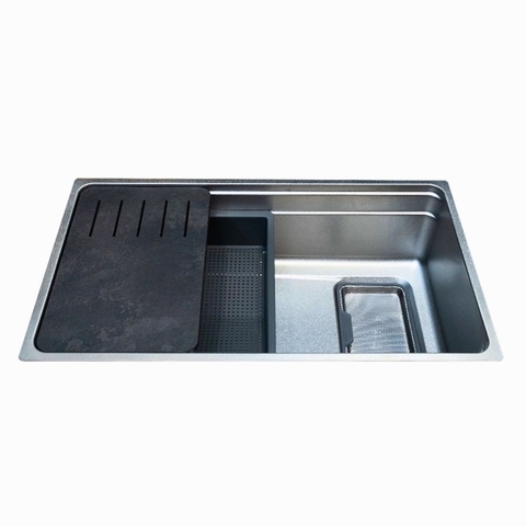 Chậu rửa chén bát 1 hố inox 304 MALLOCA SILVER MS7743SI - Chính hãng