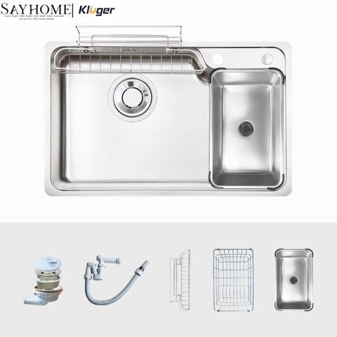 Chậu rửa chén bát 1 hố Nhật Kluger KH8050FS Basic/Plus - Hàng chính hãng