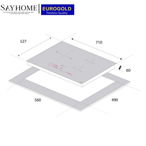 Bếp từ ba vùng nấu  EUROGOLD  EUH2131 - Hàng chính hãng