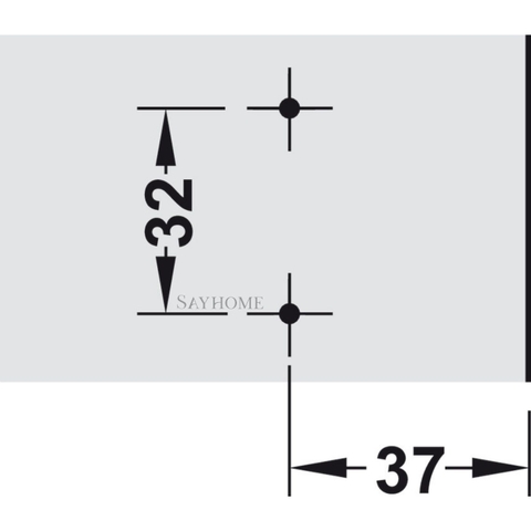 Đế bản lề tủ Metalla 310 SM Hafele 311.71.500