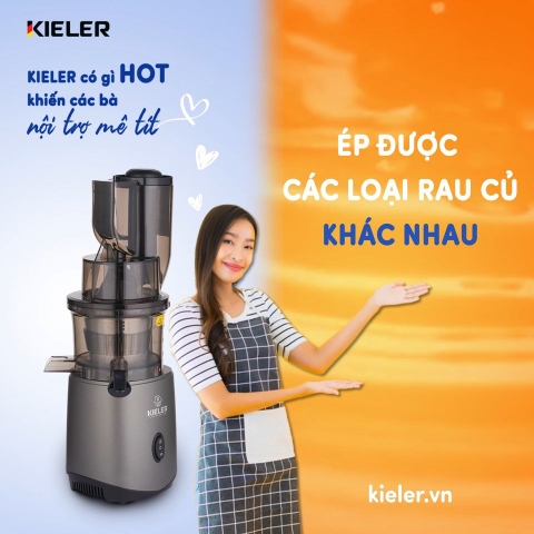 Máy ép chậm Cao cấp KIELER VNB.KL916G - Trục ép inox nguyên khối