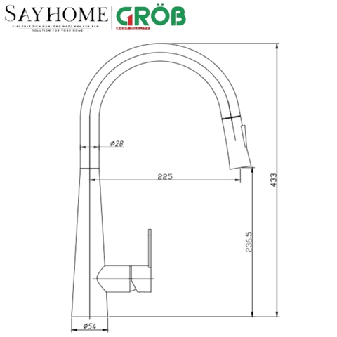 Vòi rửa bát GROB GFB-43P, GFB-43PHM tại thành phố Hồ Chí Minh