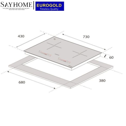 Bếp từ đôi EUROGOLD EUH2121 - Hàng chính hãng