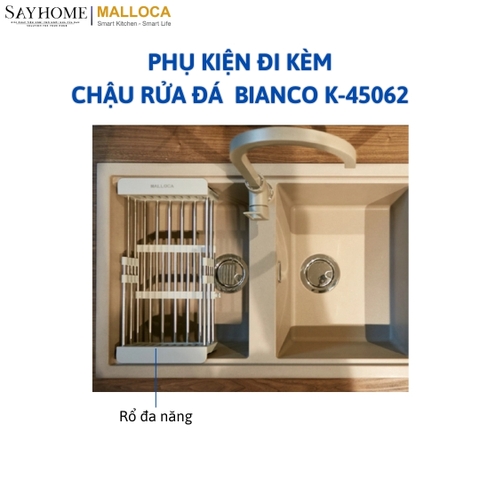 Chậu rửa đá 2 ngăn Malloca BIANCO K-45062 tại thành phố Hồ Chí Minh