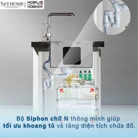 Chậu rửa chén bát 1 hố NOBINOX ARVO B370 70cm tại thành phố Hồ Chí Minh