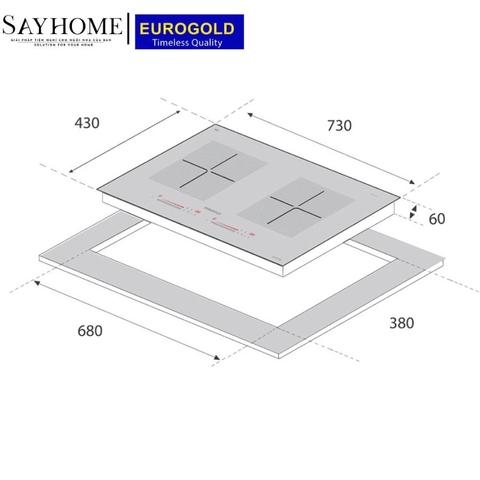 Bếp từ đôi EUROGOLD EUH1155 - Hàng chính hãng