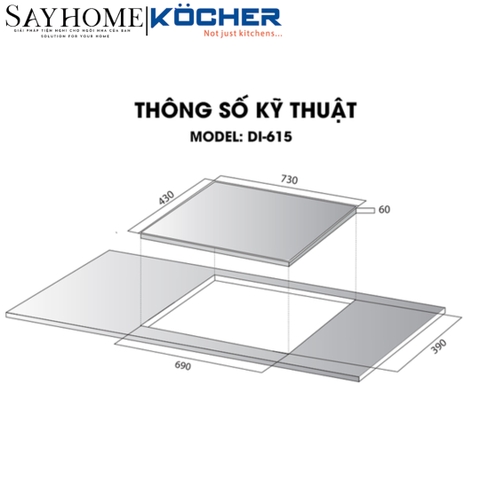 Bếp từ đôi Kocher DI 615 tại thành phố Hồ Chí Minh