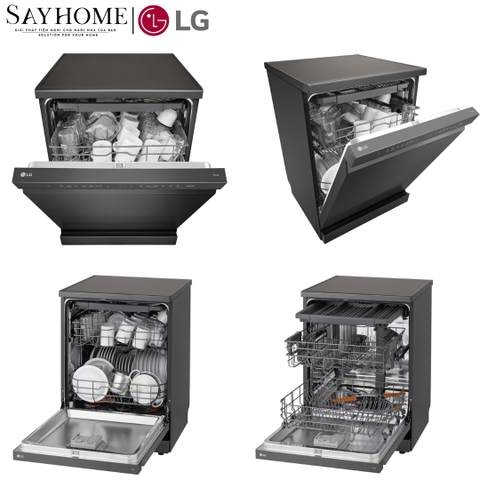 Máy rửa bát LG màu đen nhám LDN14BLA5.ABMPEVN 14 bộ đồ ăn Châu Âu - Bảo hành chính hãng