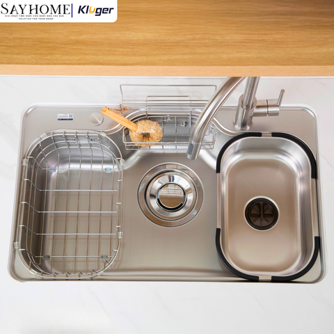 Chậu rửa chén bát 1 hố Nhật Kluger KT8050FS Basic/Plus - Hàng chính hãng