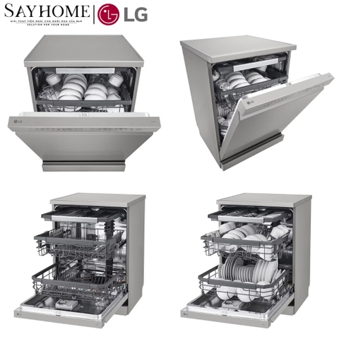 Máy rửa bát LG màu bạc ghi sáng LDT14SVA4.APVPEVN 14 bộ đồ ăn Châu Âu - Bảo hành chính hãng