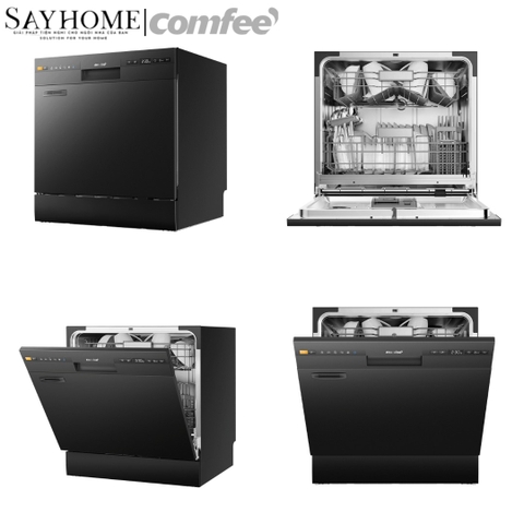 Máy rửa chén COMFEE màu xám đen CDW-10F60TB 12 bộ đồ ăn Châu Âu tại thành phố Hồ Chí Minh
