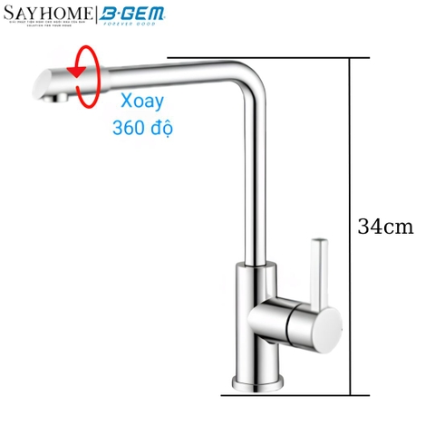 Vòi rửa chén bát B-GEM BG - EH008 inox bóng, nóng lạnh tại thành phố Hồ Chí Minh