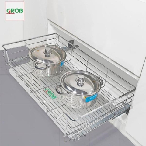 Kệ xoong nồi inox mạ Crom GROB - Nan vuông