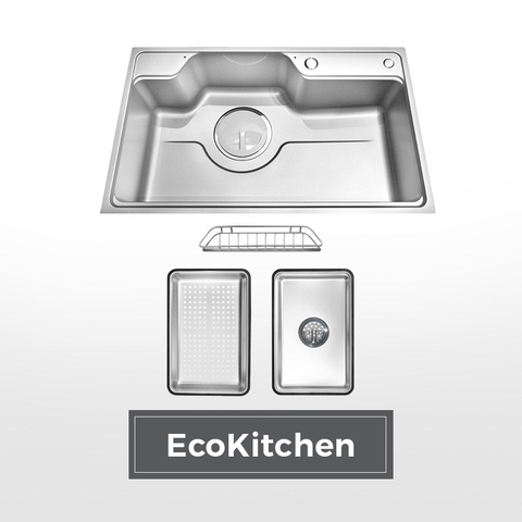Chậu rửa chén 1 hố Inox 304 MALLOCA LINEN MS8048SS - Hàng chính hãng