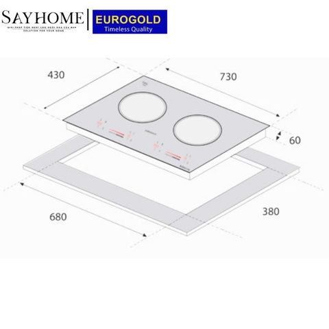 Bếp từ đôi EUROGOLD EUH2120 - Hàng chính hãng