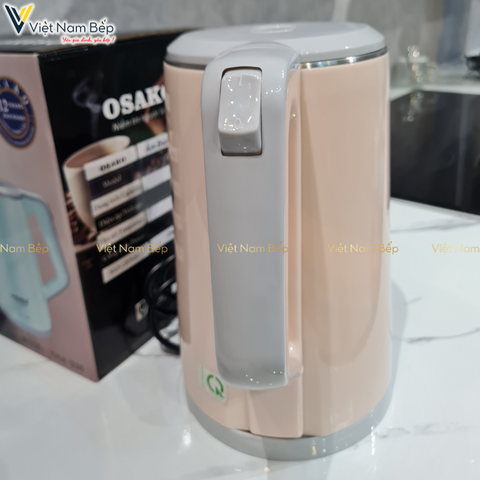Ấm siêu tốc Osako OSA-230 2 lớp dung tích 2L, lòng ấm inox 304 nguyên khối không hoen rỉ, vỏ nhựa chống bỏng - Hàng chính hãng